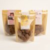 Three packs of varying vegan choc covered treats